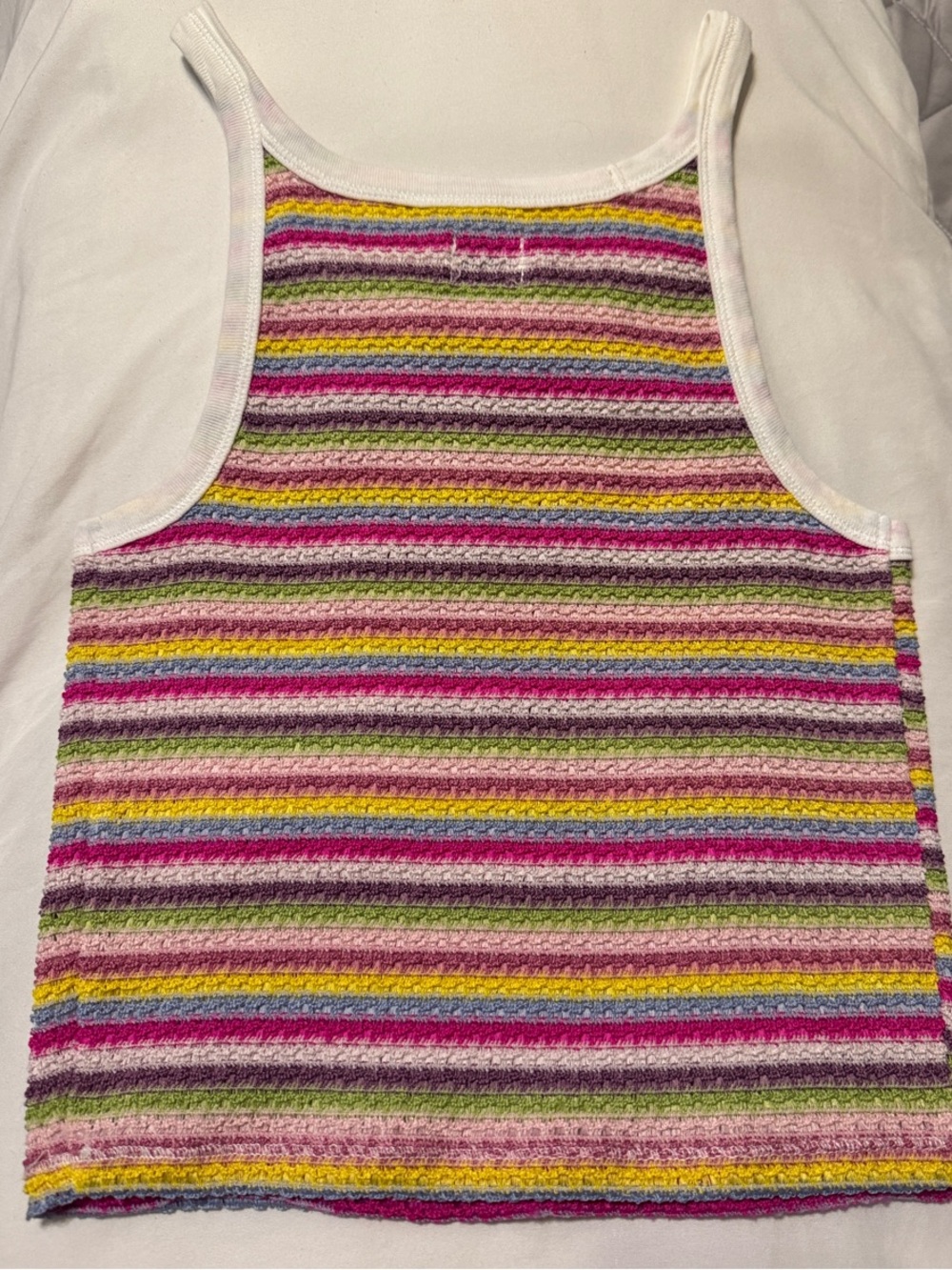 BDG Urban Outfitters Rainbow Striped Knit Tank Top | Size Medium - Picture 5 of 6